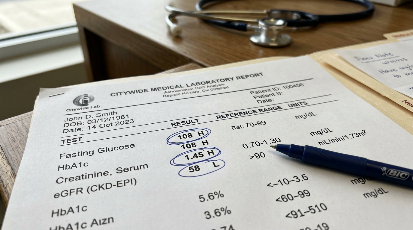 Lab results showing improving markers