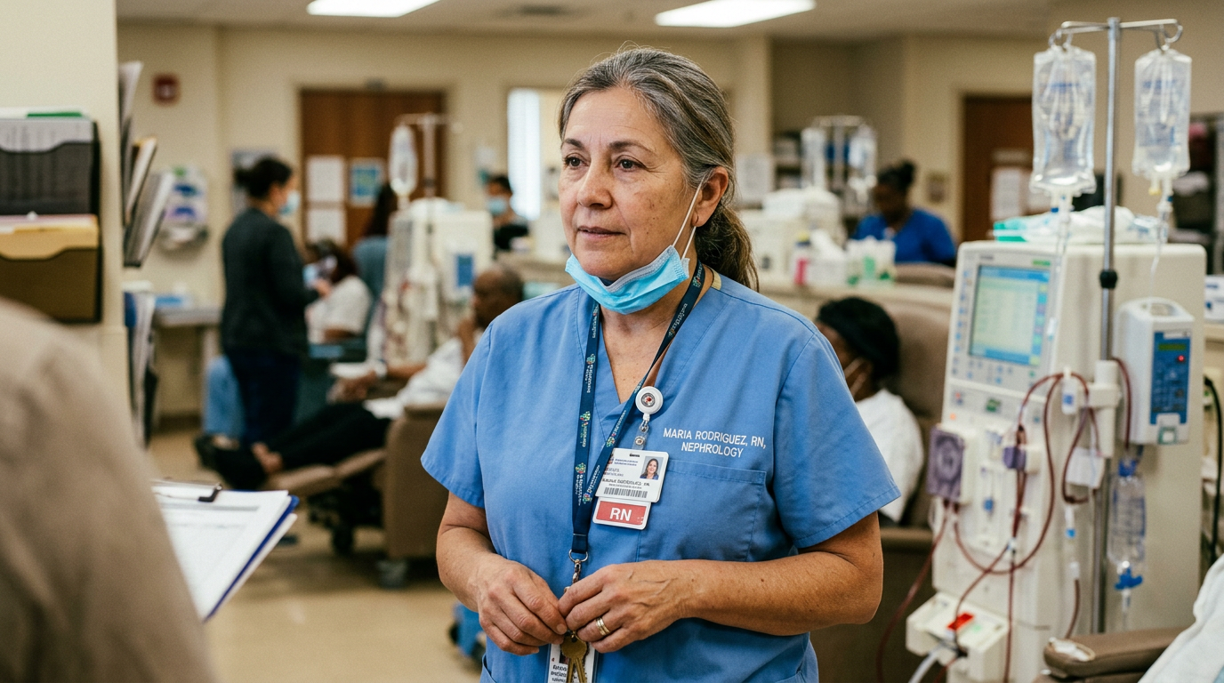 Nephrology nurse in clinical setting