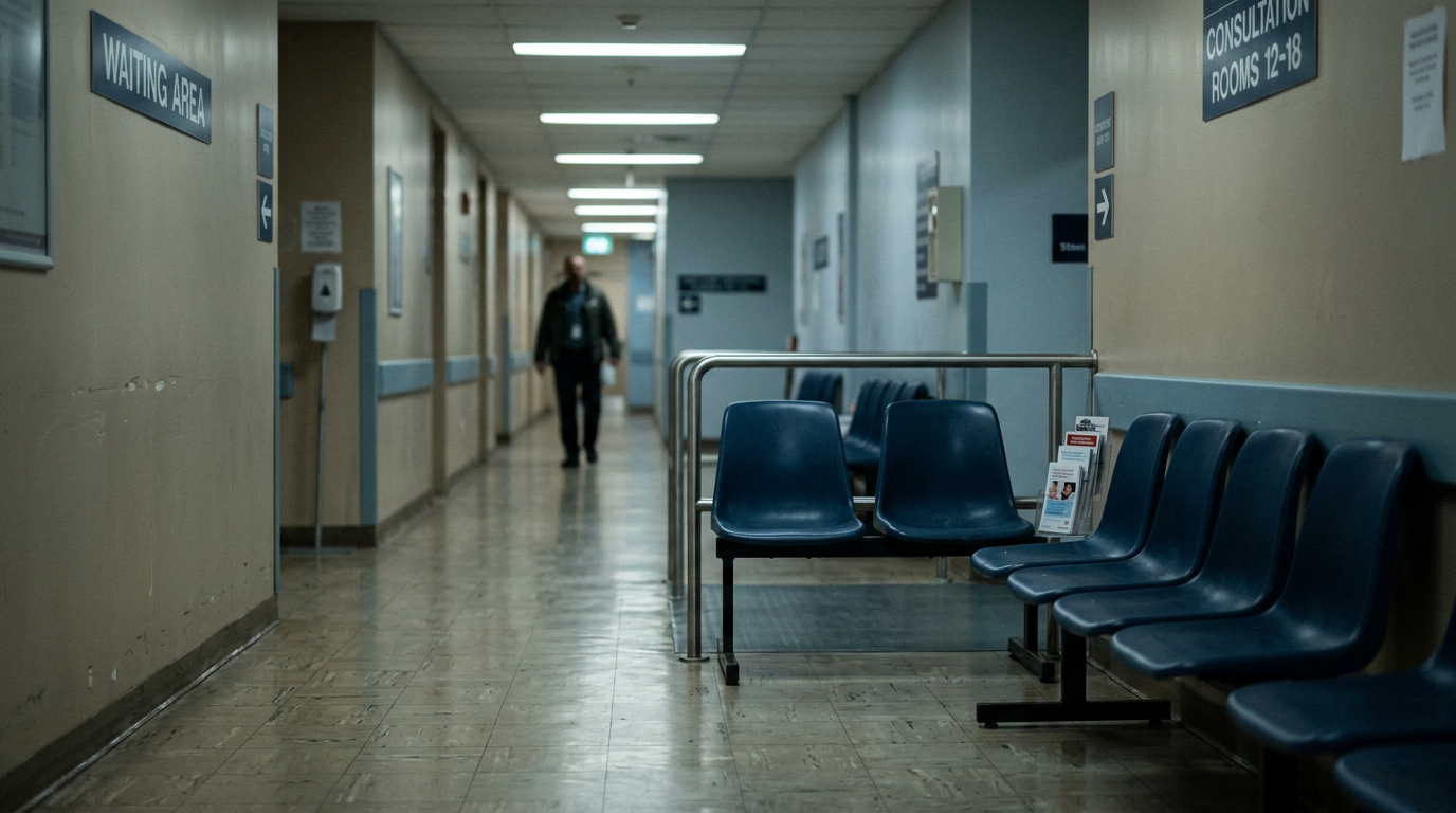 Hospital waiting area for medical appointments